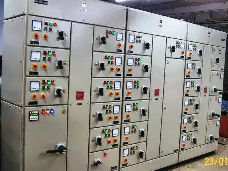 Motor control centre assembly at the Urmi Technologies works in Vasai East